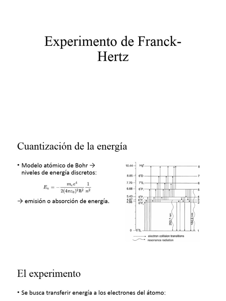 Experimento de FranckHertz PDF Fenomeno fisico