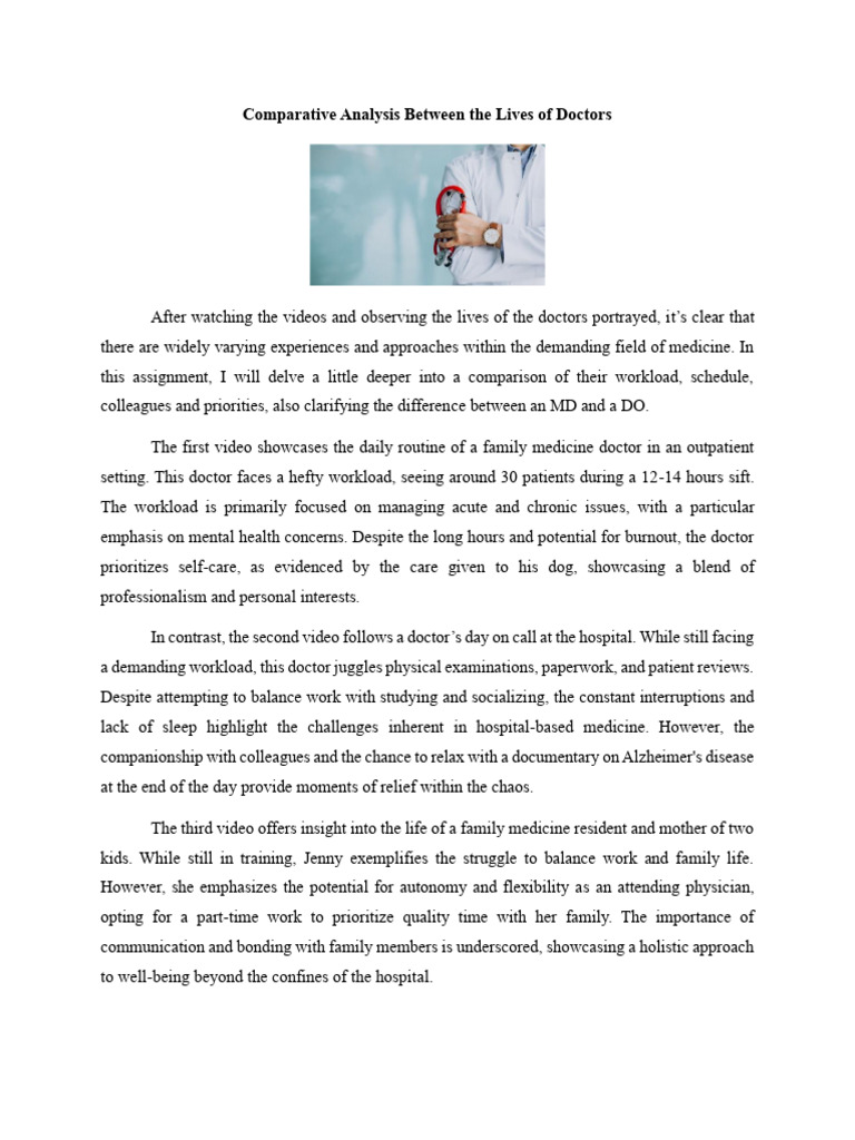 Life of Doctors: A Comparative Study | PDF | Physician | Medicine