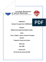 Tarea Unidad 4 Actos y Plazos Procesales Yolanda Veras de La Rocha