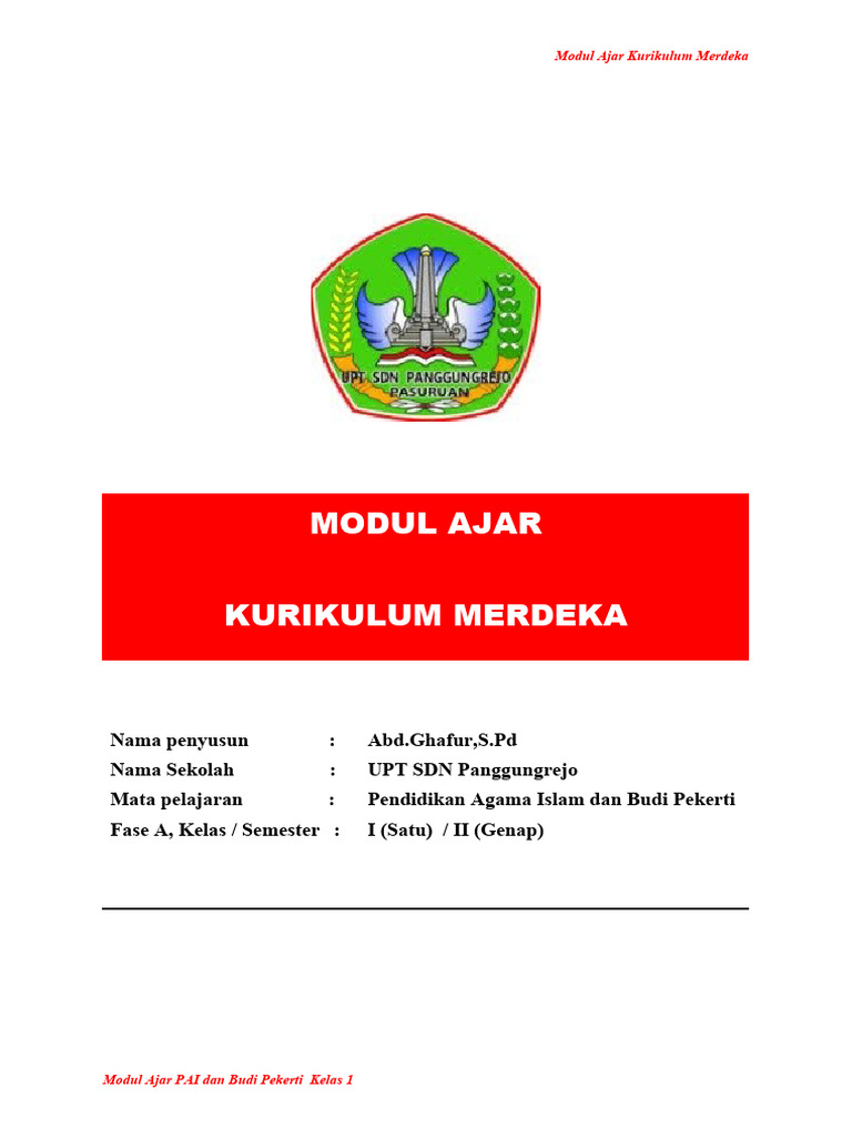 Modul Ajar PAI Kelas 1 Kurikulum Merdeka | PDF