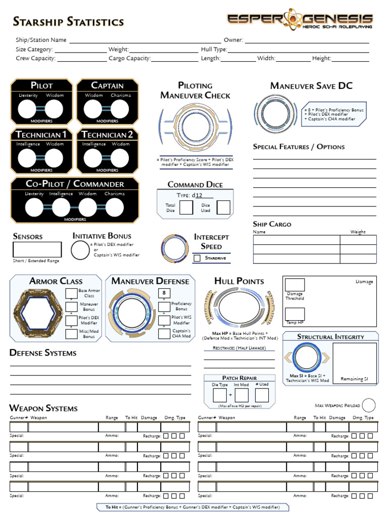 EG Starship Sheet v1.0 | PDF | Naval Ships | Warships