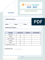 Examen Quinto Grado Tercer Trimestre