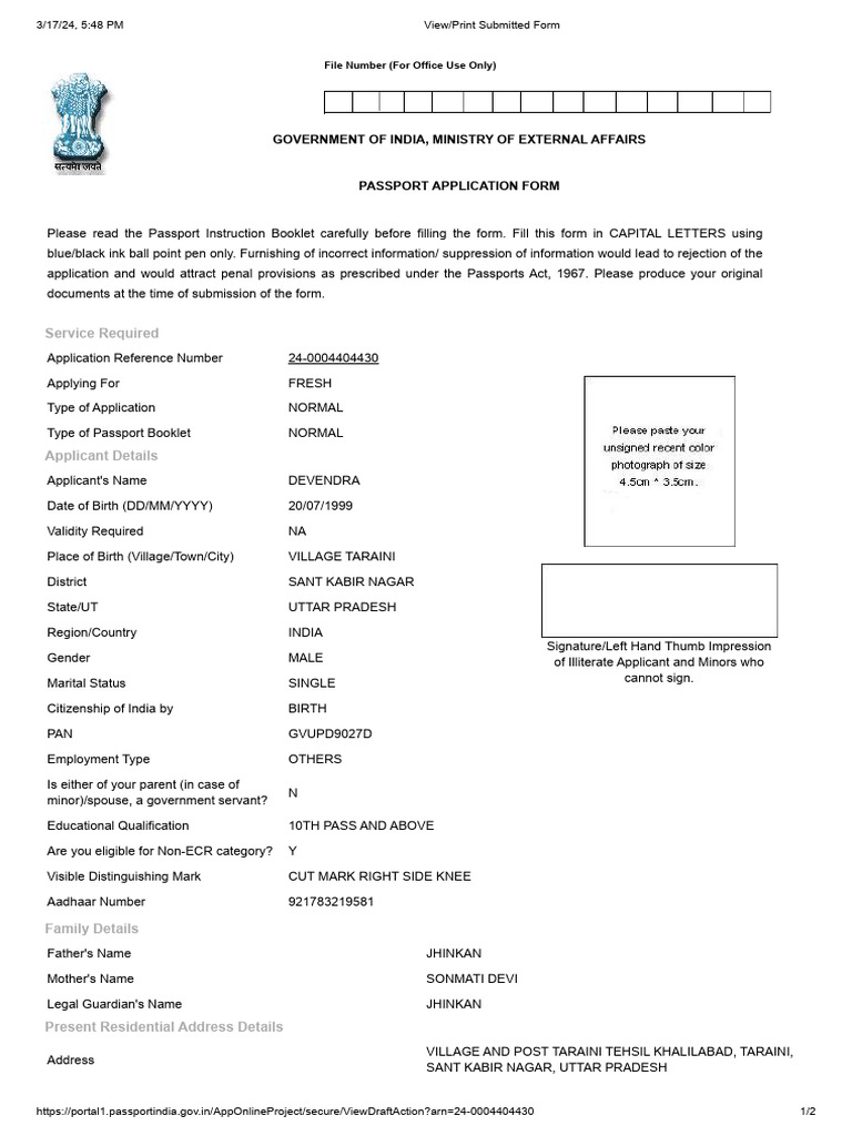 HOW TO PRINT PASSPORT APPLICATION FORM visual data 5