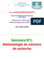 SÃ©minaire NÂ°1 - MÃ©thodologie Du MÃ©moire de Recheche - Version 2 - MR - SITL2 - 2022-2023