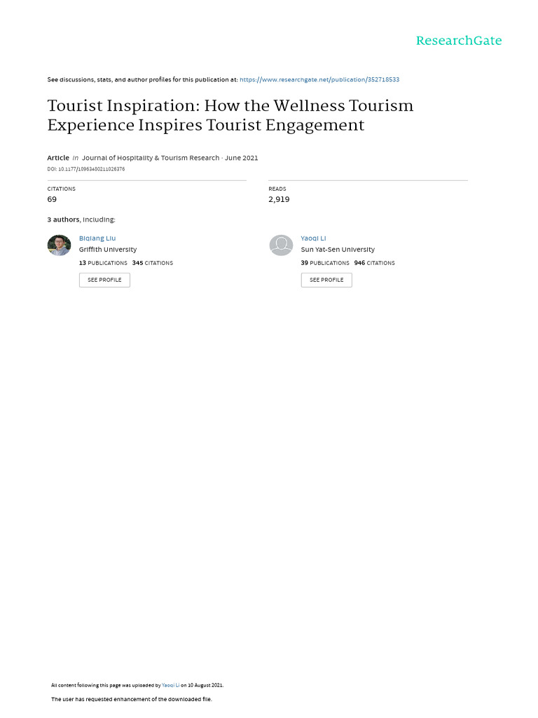 2021 JH TR Tourist Inspiration | PDF | Tourism | Psychology