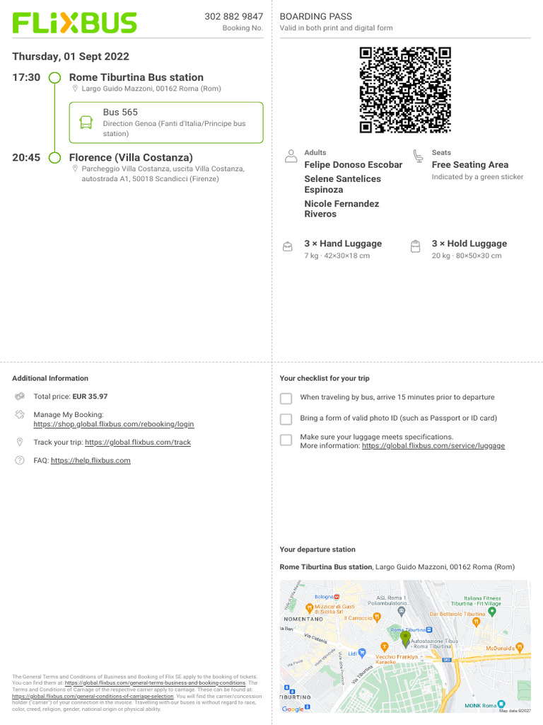 Ticket Roma Firenze 3028829847 | PDF | Transport | Access Control