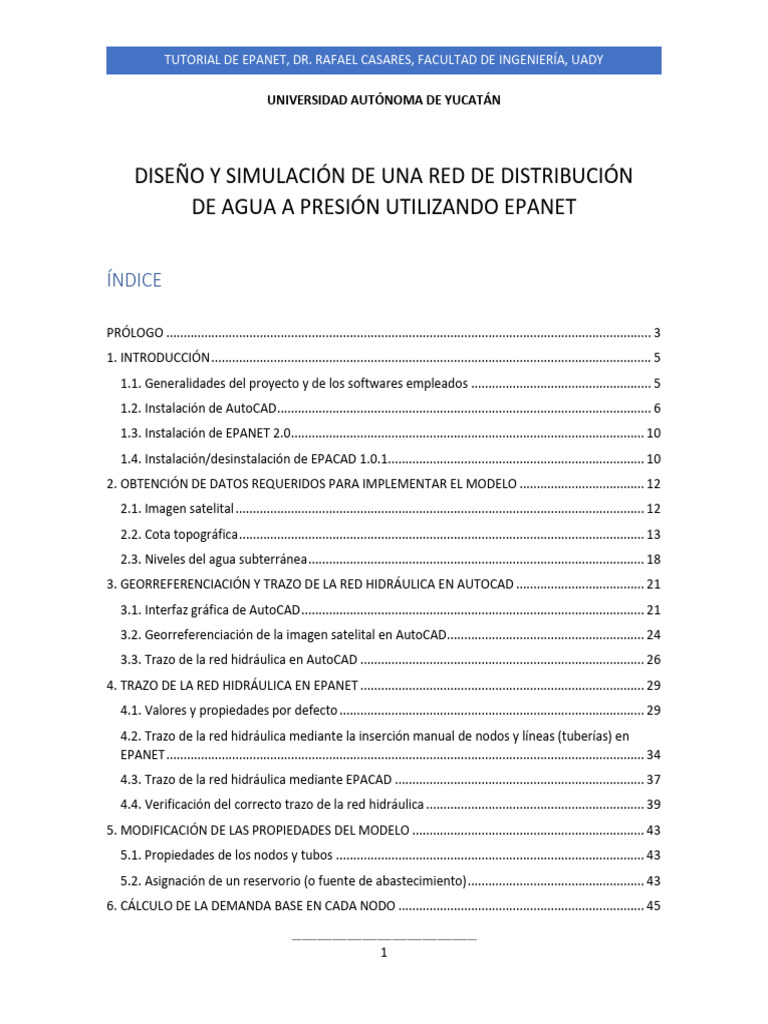 Tutorial de Epanet - Rafael Casares | PDF | Agua subterránea | Cad ...