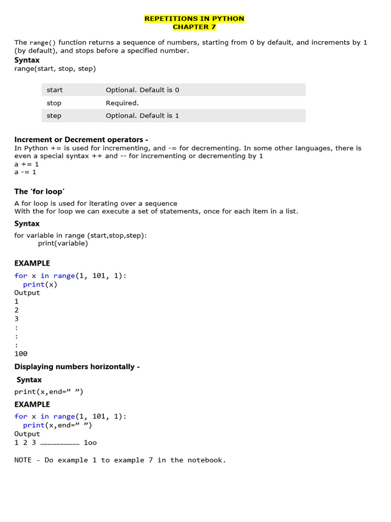 Repetition in Python | PDF | Computer Engineering | Computer Programming