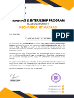 ''Astrophysics Internship Letter'', IIT Madras