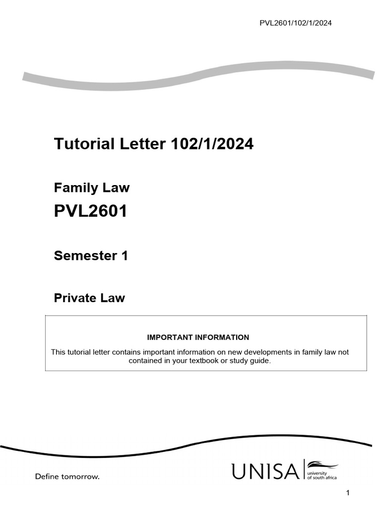 Pvl2601 2024 tl 102 1 pdf marriage divorce