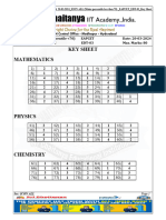 20-03-2024 - ICON ALL (Mains Percentile Less Then 70) - EAPCET - EDT-03 - Key Sheet