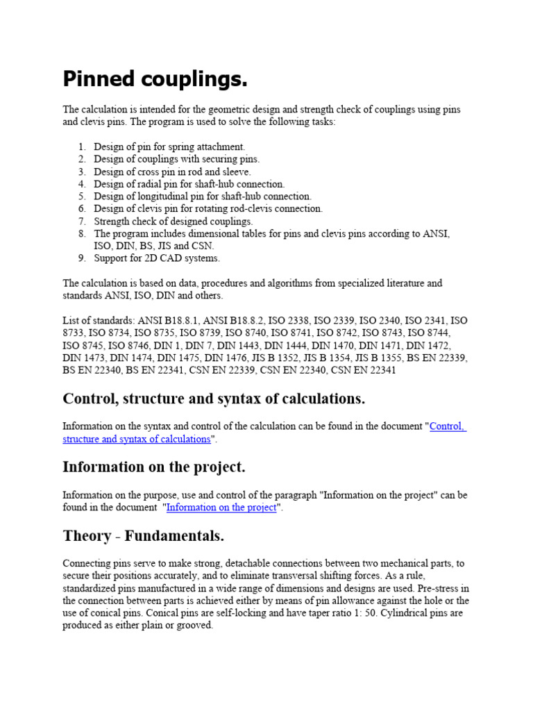Pinned Couplings | PDF | Strength Of Materials | Bending