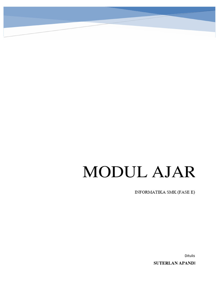 Modul Ajar Informatika SMK Fase E | PDF | Seni | Komputer