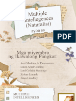 Multiple Intellegences (Naturalist) : Ayon Sa Pangkat 8