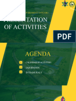 Presentation of Activities