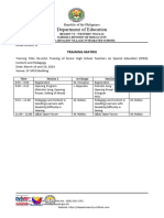 Training Matrix LSENS