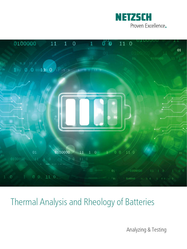Thermal Analysis And Rheology Of Batteries En Web Pdf Differential