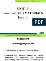 Unit - I Conducting Materials Part - 1