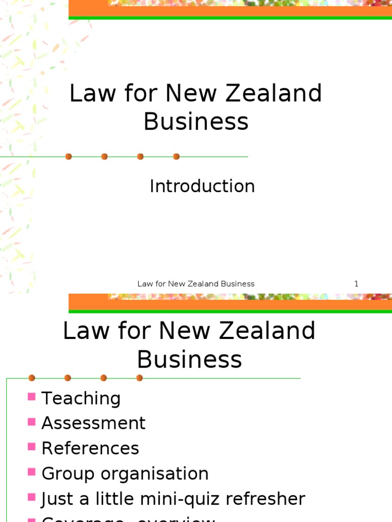 New Zealand Business Law Overview | PDF | New Zealand | Common Law