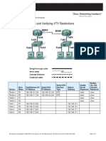 Configuring and Verifying VTY Restrictions