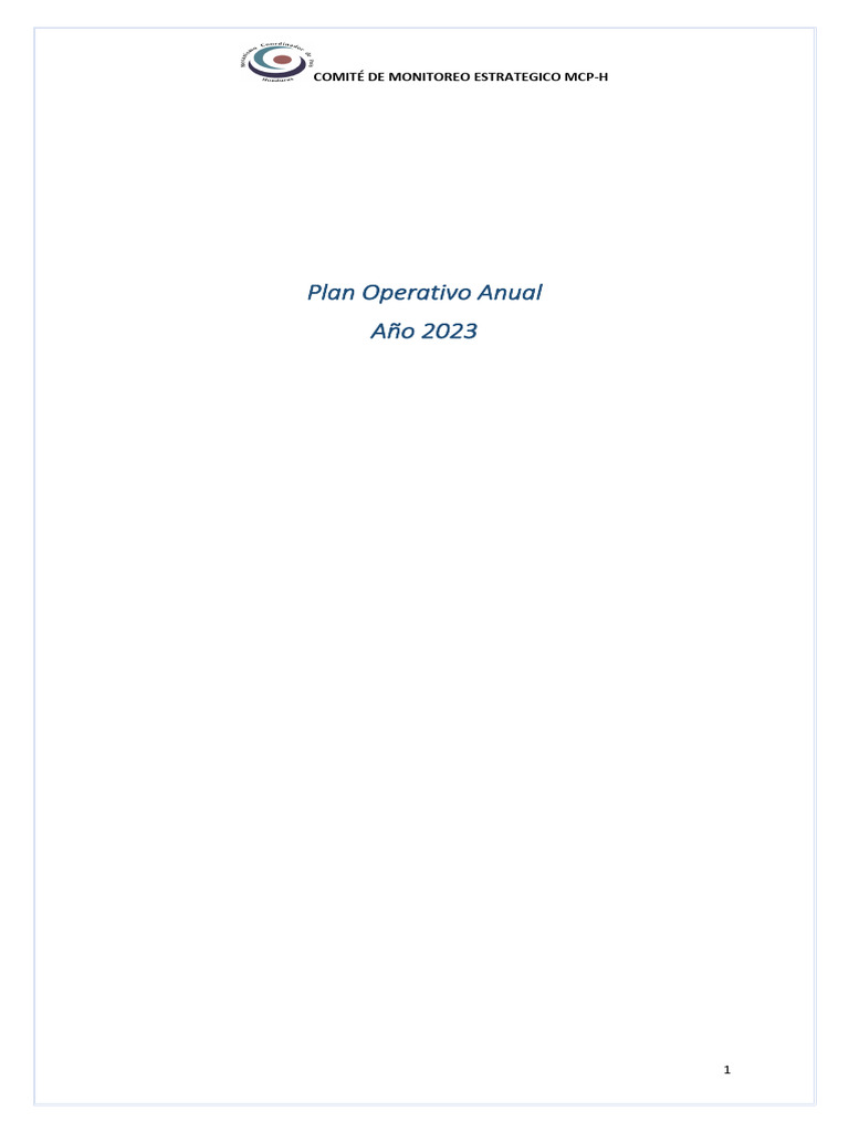 Plan Operativo Anual 2023 del CME MCP-H | PDF | Planificación ...
