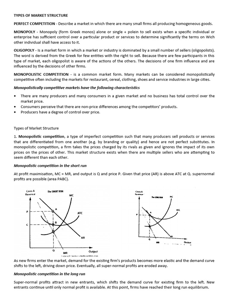 Overview of Market Structures | PDF | Monopoly | Profit (Economics)