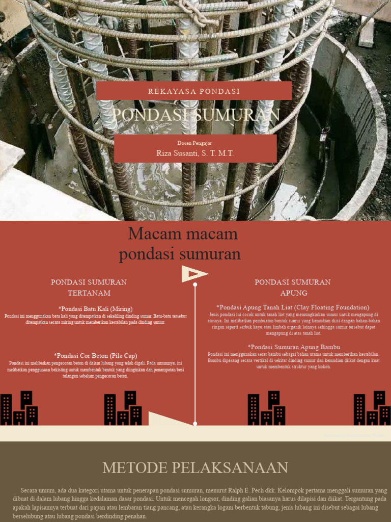Jenis dan Metode Pondasi Sumuran | PDF