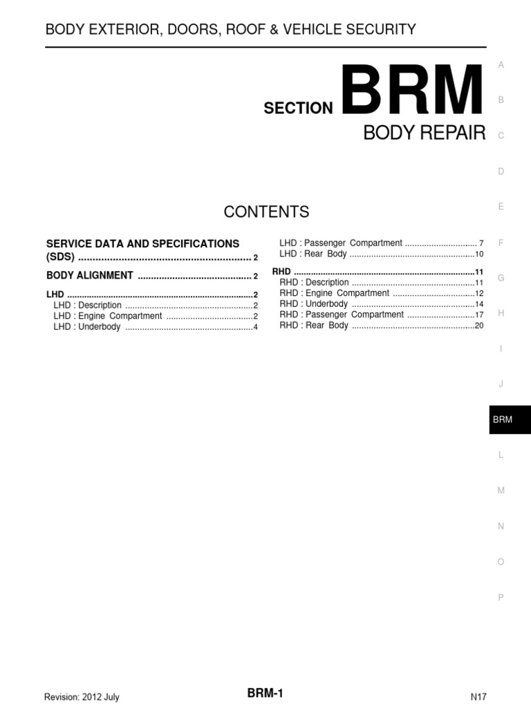 BRM Motors LLC Body Repair Specs | PDF | Automotive Industry | Sports Cars
