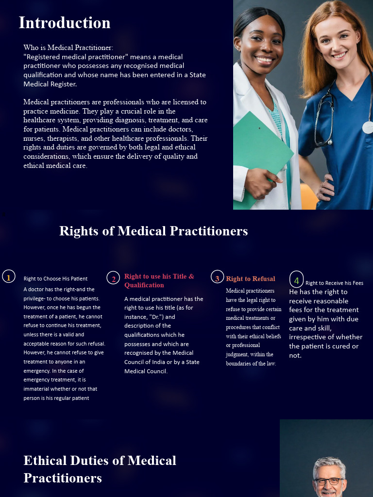 Medical Practitioners' Rights & Duties | PDF | Physician | Health Care