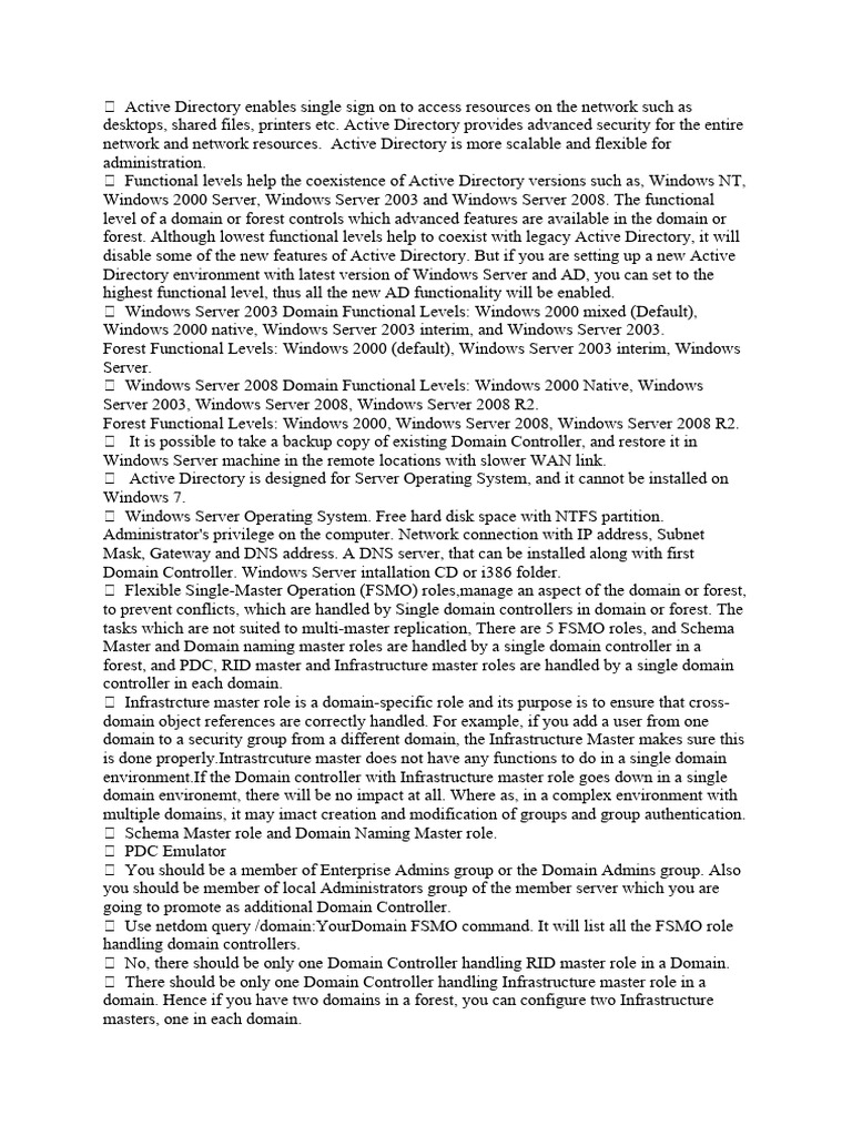 Active Directory Overview and Management | PDF | Active Directory ...