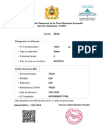 Attestation de Paiement de La Taxe Spéciale Annuelle Sur Les Véhicules TSAV