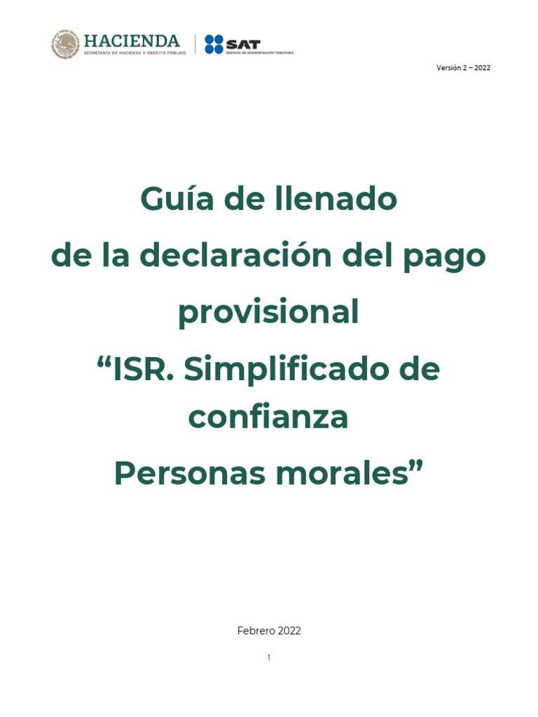 Guía para Declaración ISR Simplificada | PDF | Impuesto sobre la renta