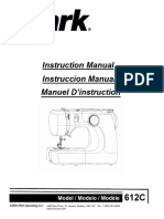 Shark 612C Sewing Machine Instruction Manual