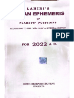 Lahiri Ephemeris 2022 Extract