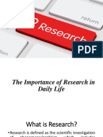 Lesson 1 - The Importance of Research in Daily Life