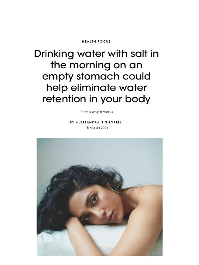 Vogue in Content Drinking Water With Salt in The Morning On An Empty