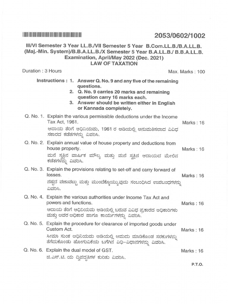 Law of Taxation-3 | PDF
