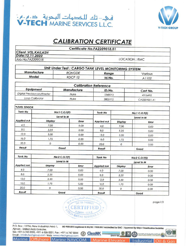 52.cargo Tank Level Monitoring Syatem | PDF