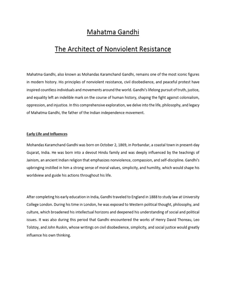 Mahathma Gandhi | PDF | Mahatma Gandhi | Nonviolence