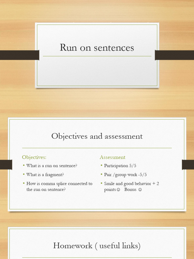 Run On Sentences | PDF | Semantics | English Grammar