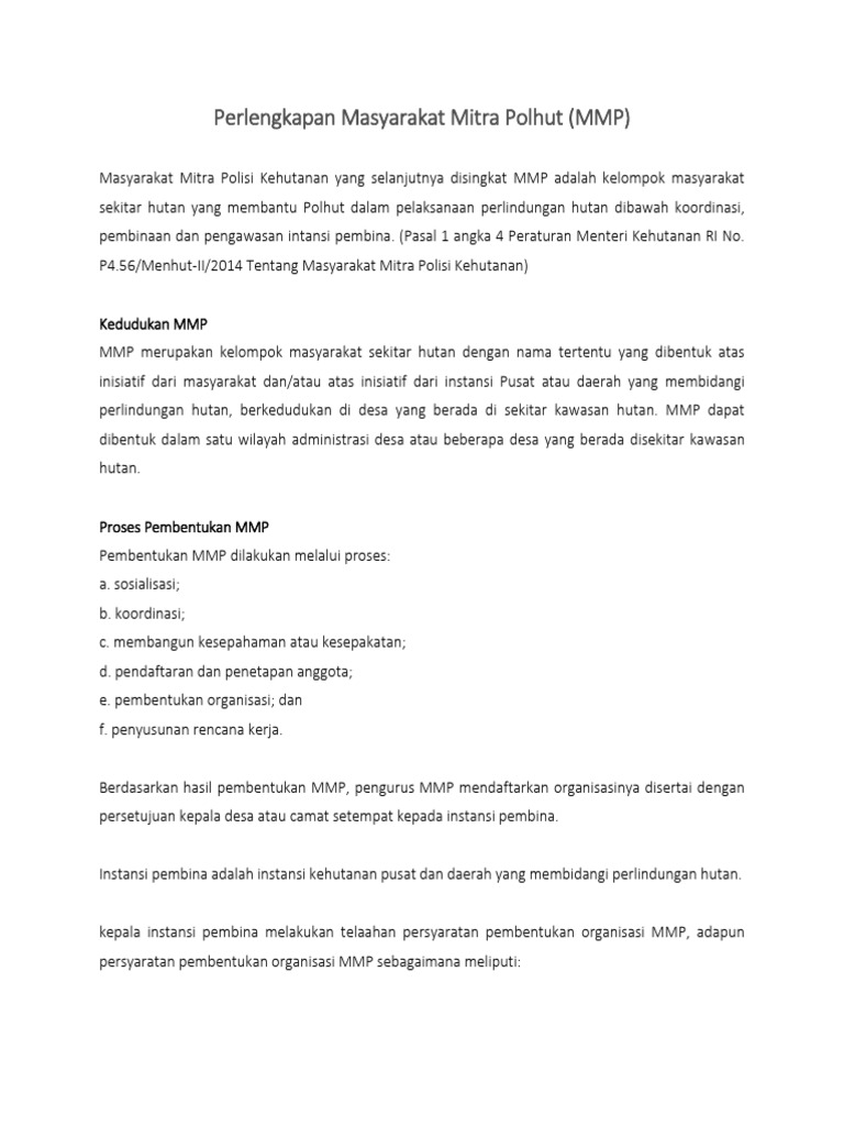Syarat dan Perlengkapan MMP Polhut | PDF | Gaya Hidup
