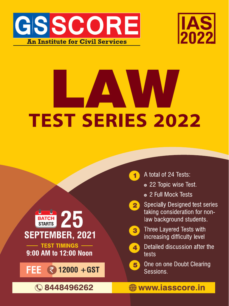 Law Optional Test Series 2025 PDF Crimes Crime & Violence