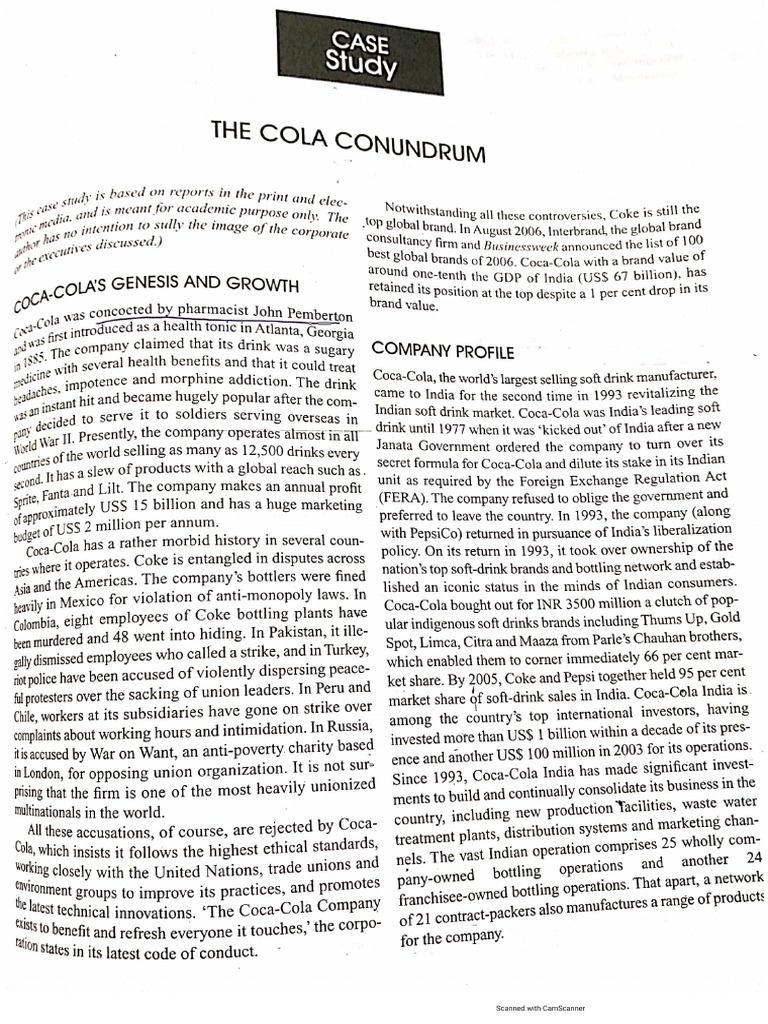 Cola Case | PDF