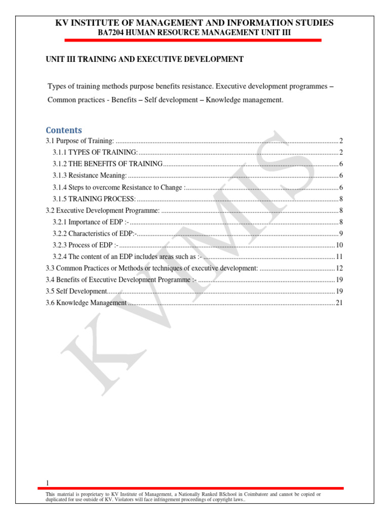 HRM Unit - 3 Notes | PDF | Lecture | Strategic Management