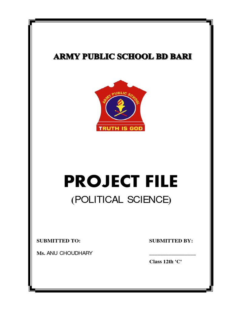 Class 12 Political Science Project File | PDF