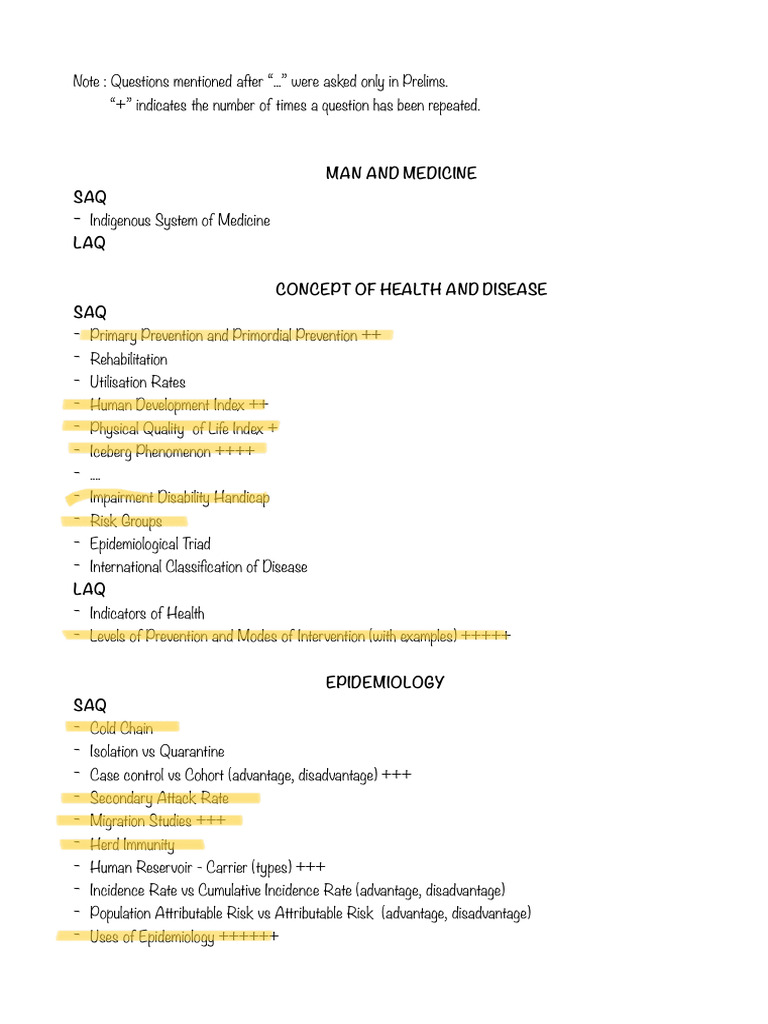 PSM 1 Question Bank 2 Download Free PDF Preventive Healthcare