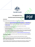 Preview Form Australia Awards Scholarships Application Form PHD and Master Intake 2025