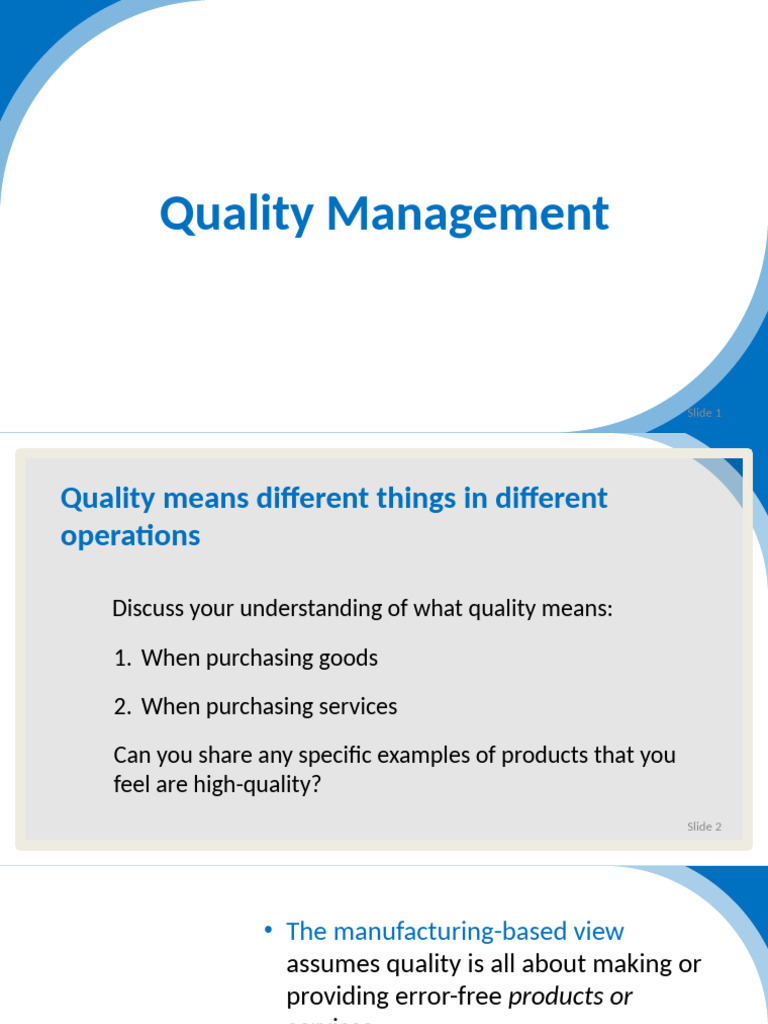 Understanding Quality Management | PDF | Business Process | Business