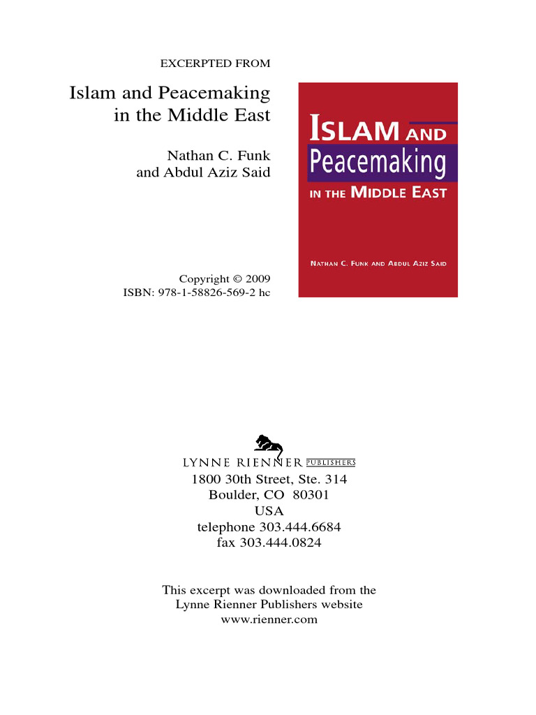 Read - Islam and Peacemaking in The Middle East - Book | PDF | Middle ...