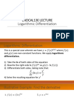 Logarithmic Differentiation With Solution